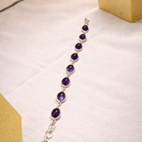 Amethyst Aura 925 Sterling Silver Bracelet| Ssarong BR-001