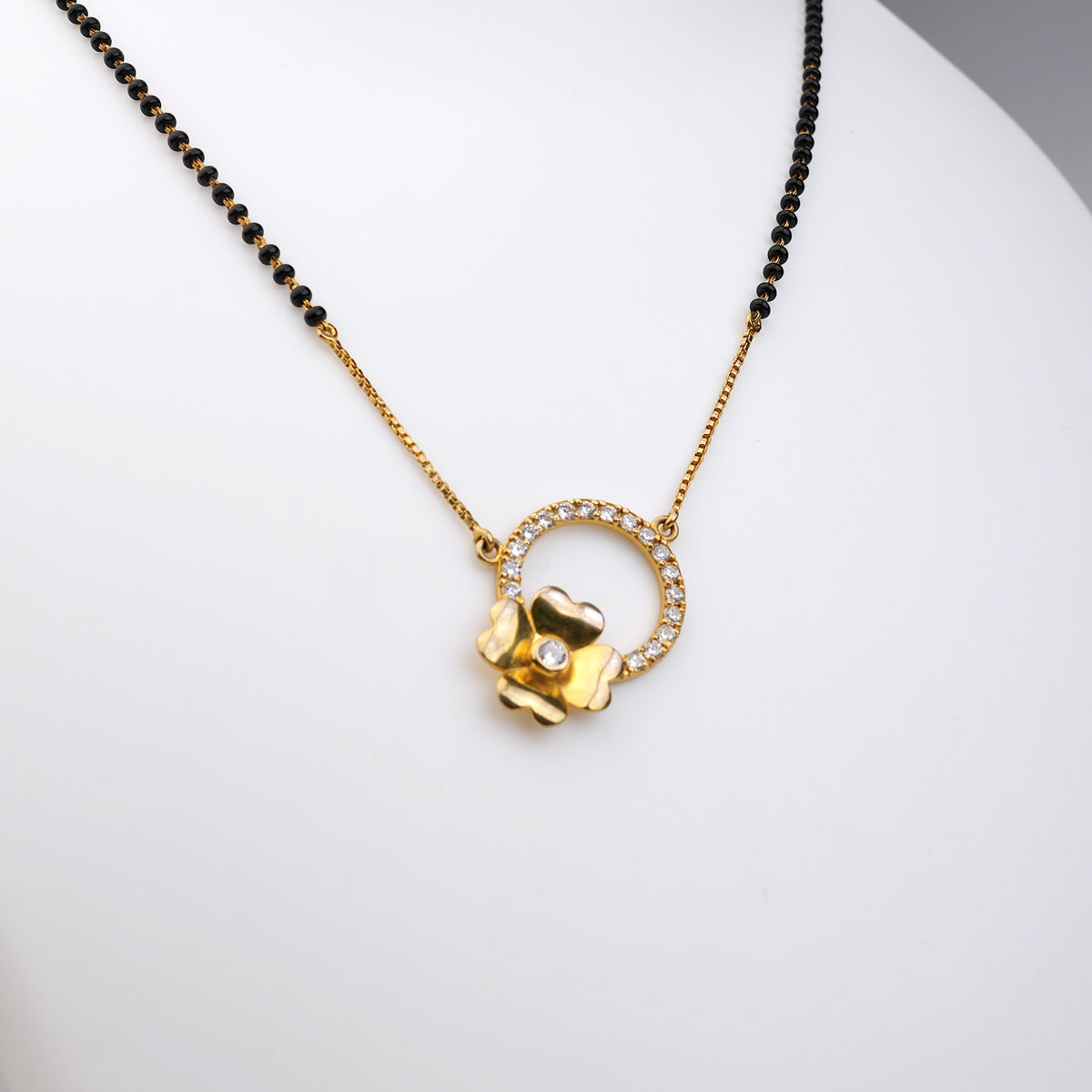 Floral Circle 925 Sterling Silver Modern Minimal Mangalsutra | Ssarong | MM-002