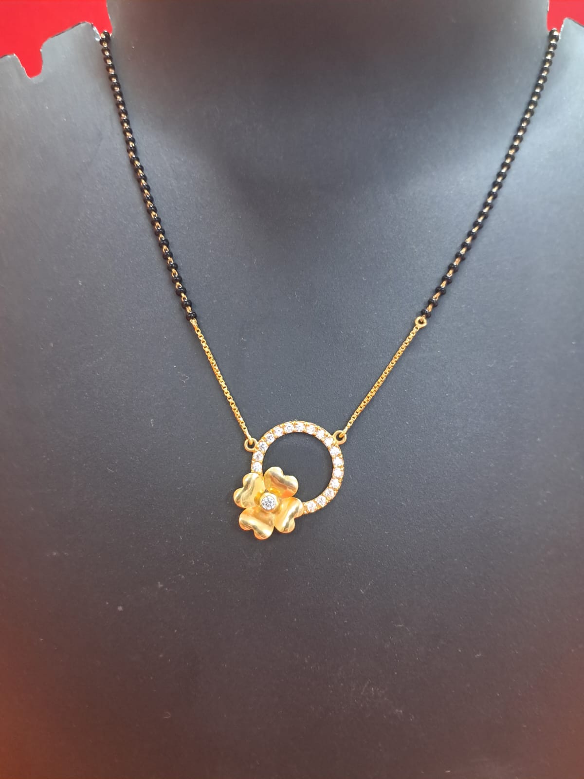 Floral Circle 925 Sterling Silver Modern Minimal Mangalsutra | Ssarong