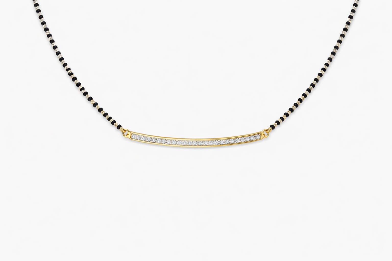 Sleek Curve Bar 925 Sterling Silver Modern Minimal Mangalsutra | Ssarong