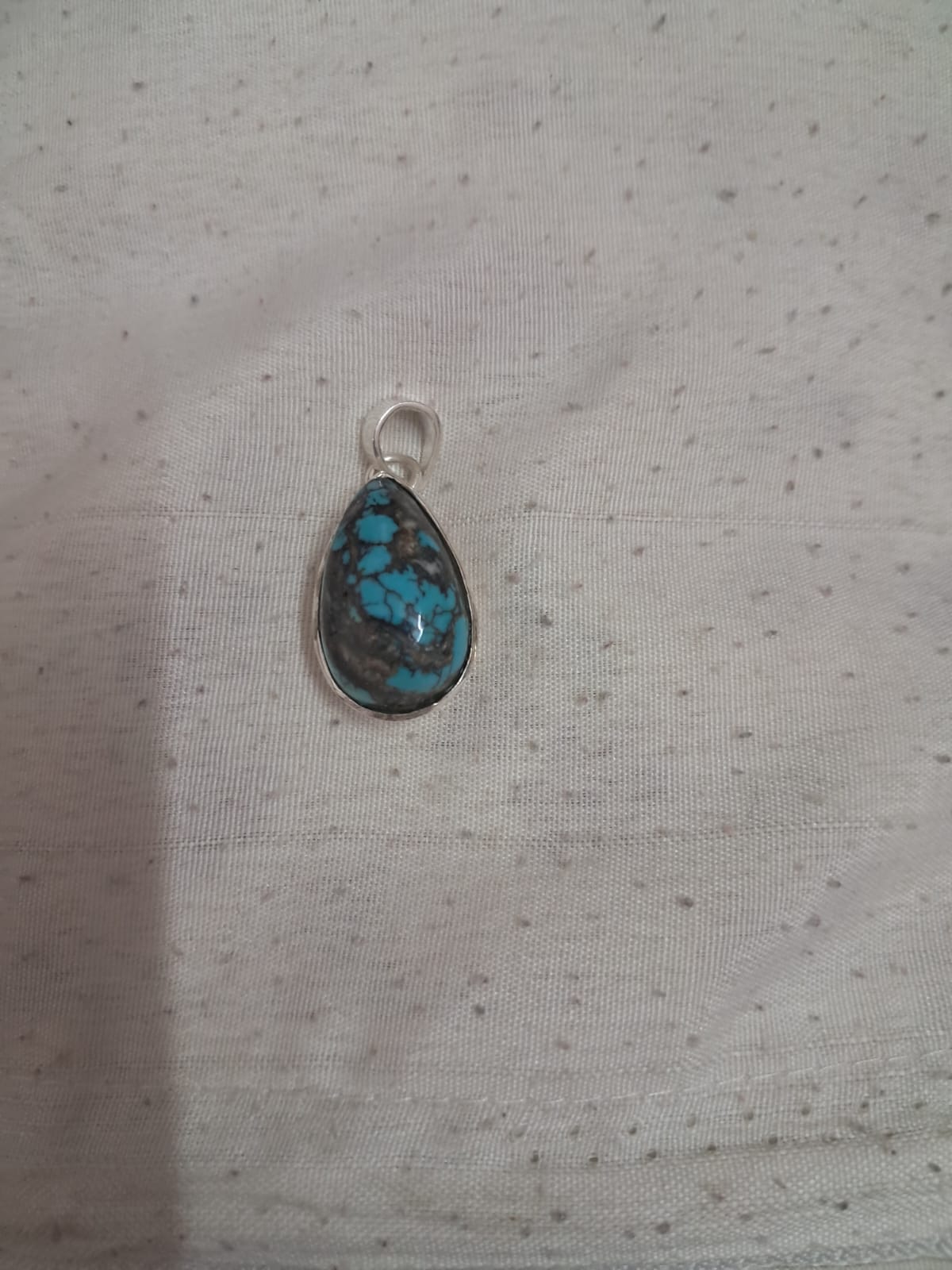 Bohemian Pear Turquoise Matrix 925 Sterling Silver Pendant | SSARONG Pendant-006