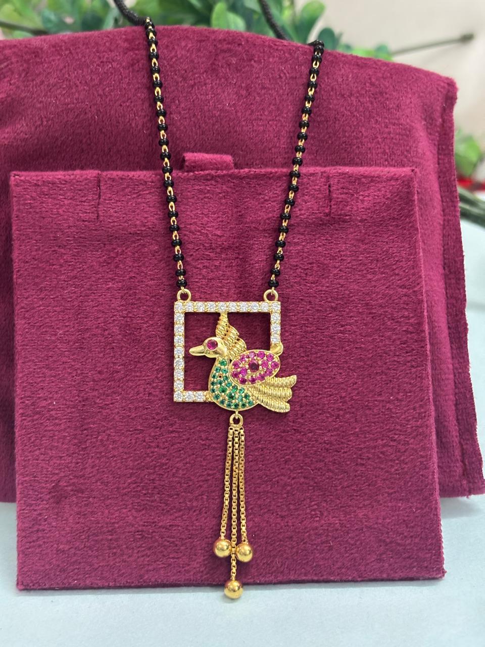 Royal Bird Motif 925 Silver Traditional Mangalsutra | Ssarong