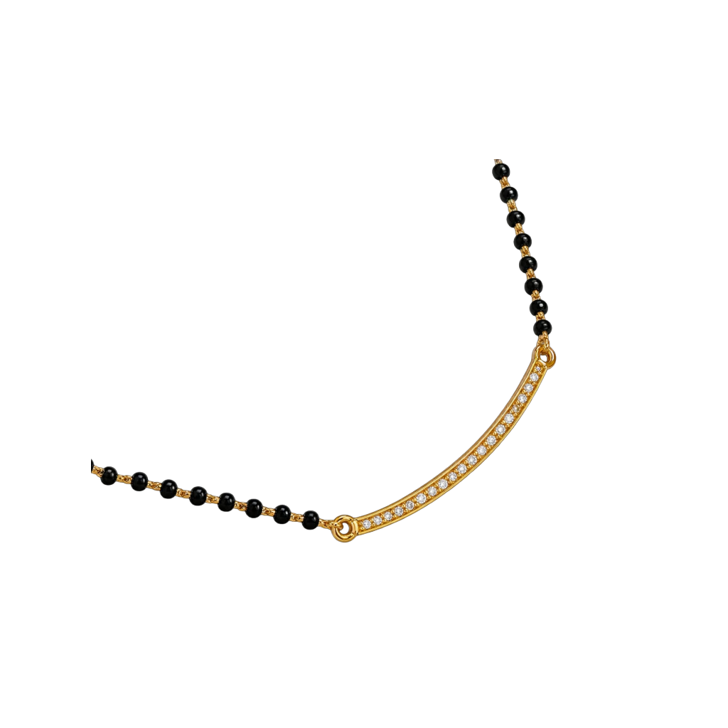 Sleek Curve Bar 925 Sterling Silver Modern Minimal Mangalsutra | Ssarong MM-003