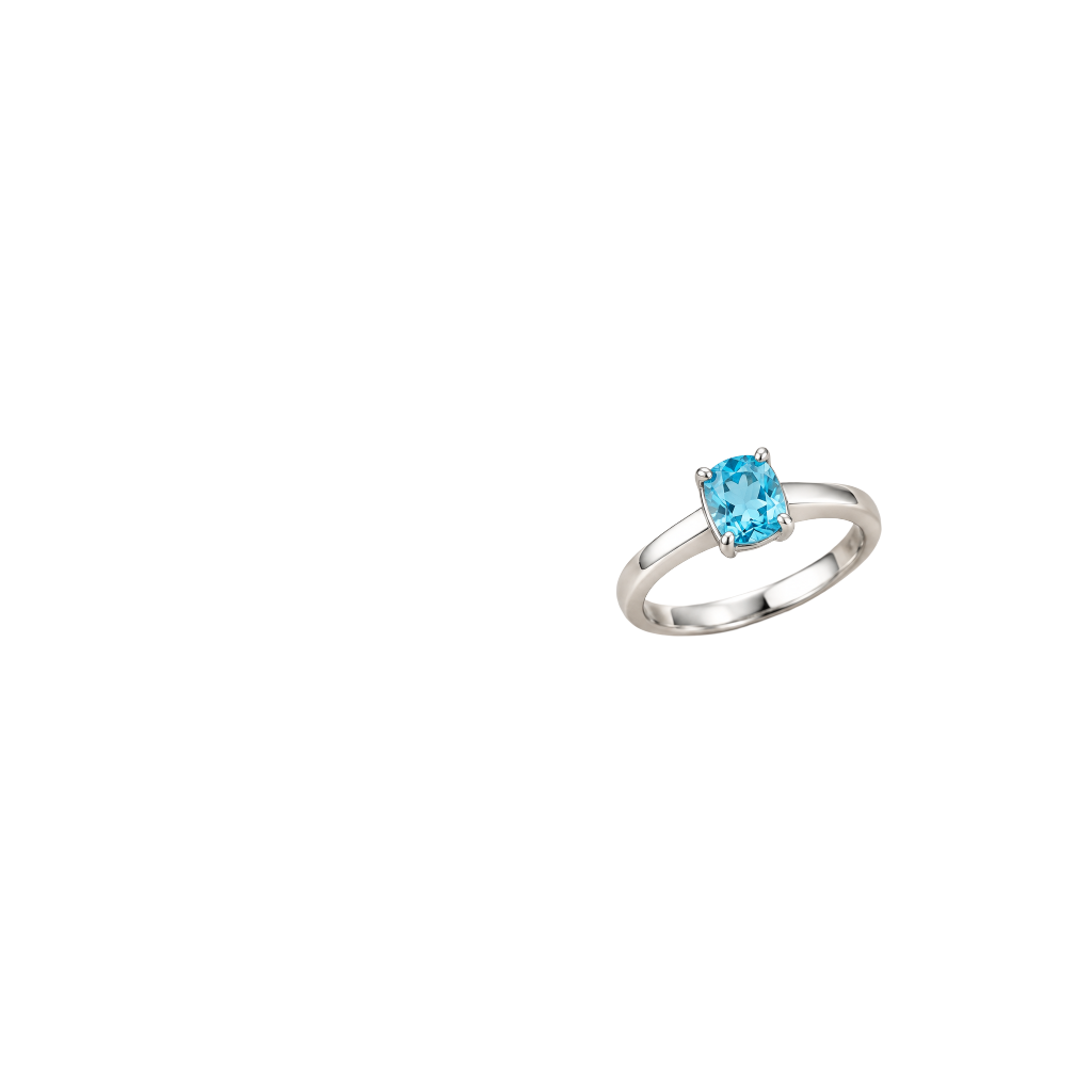 Ocean Blue Solitaire 925 Sterling Silver Ring | Ssarong | R-005