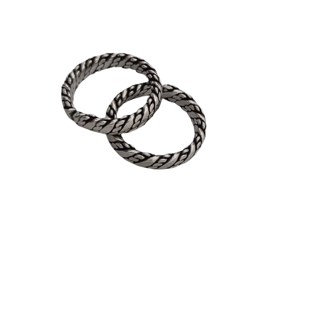 Interwoven Braided Oxidised 925 Sterling Silver Toe Ring | SSARONG TR-001