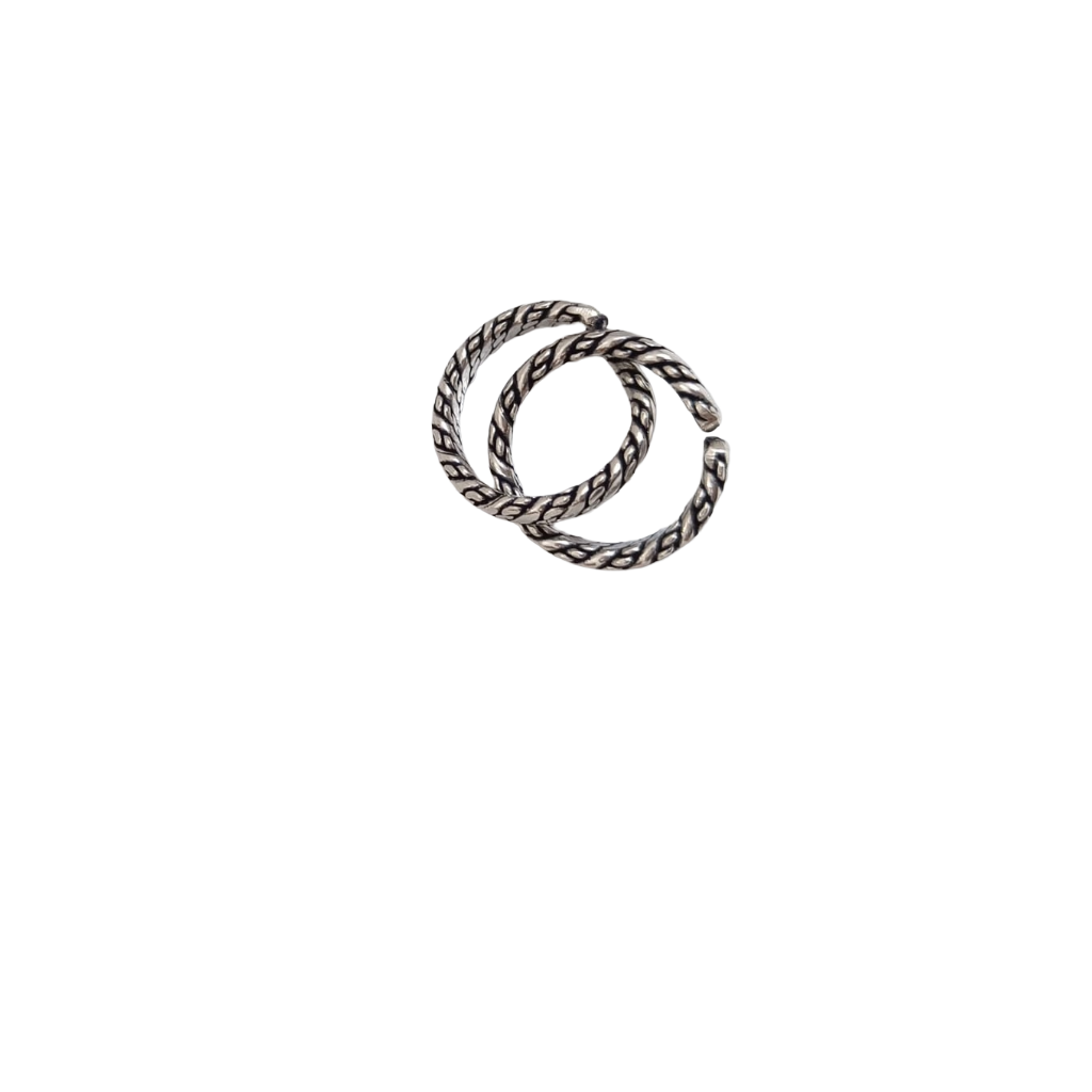Interwoven Braided Oxidised 925 Sterling Silver Toe Ring | SSARONG TR-001