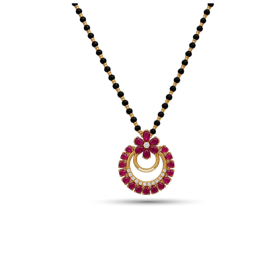 Royale Emerald Ruby 925 Sterling Silver Mangalsutra | SSARONG TM-006