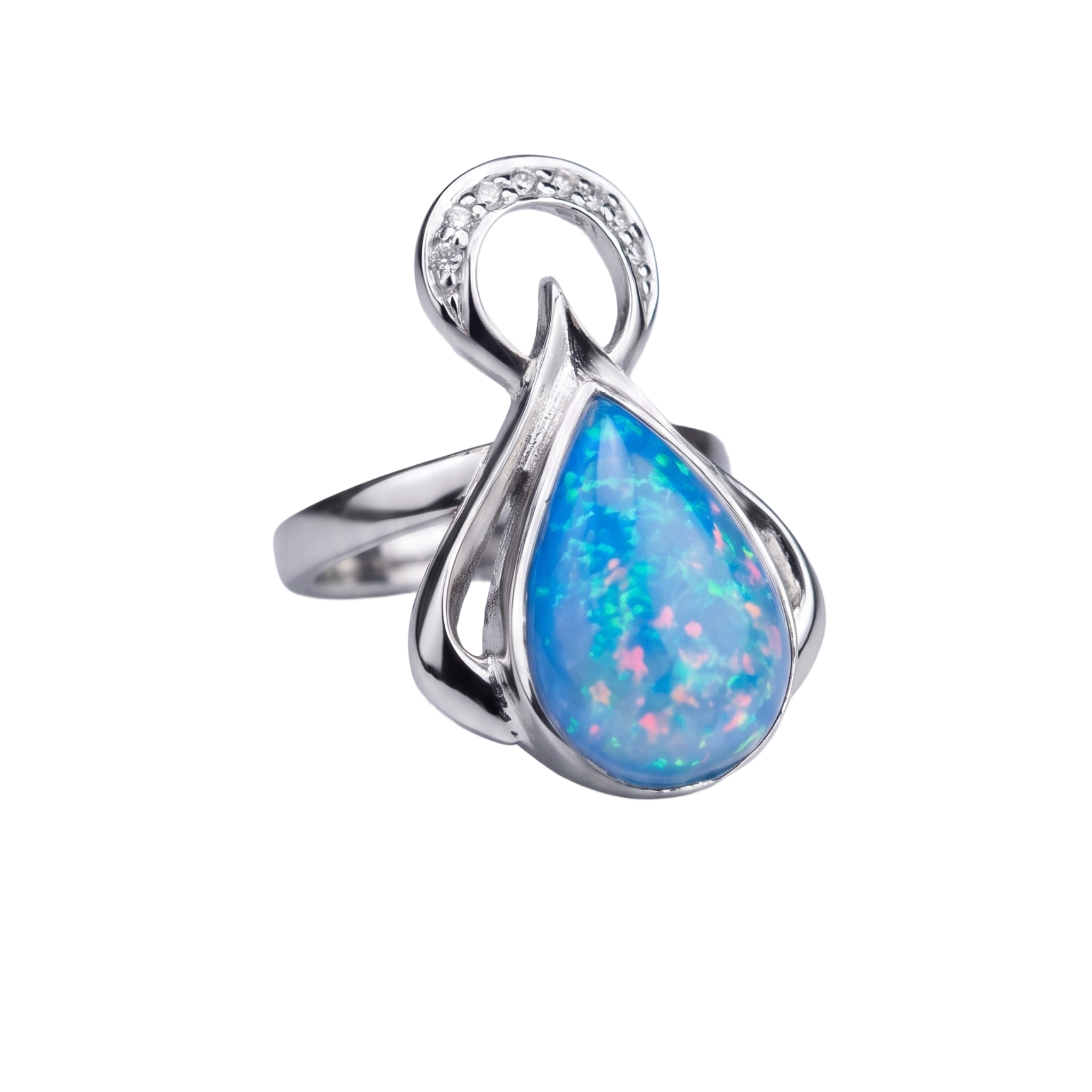 Ocean Drop Opal 925 Sterling Silver Statement Ring | Ssarong | R-001