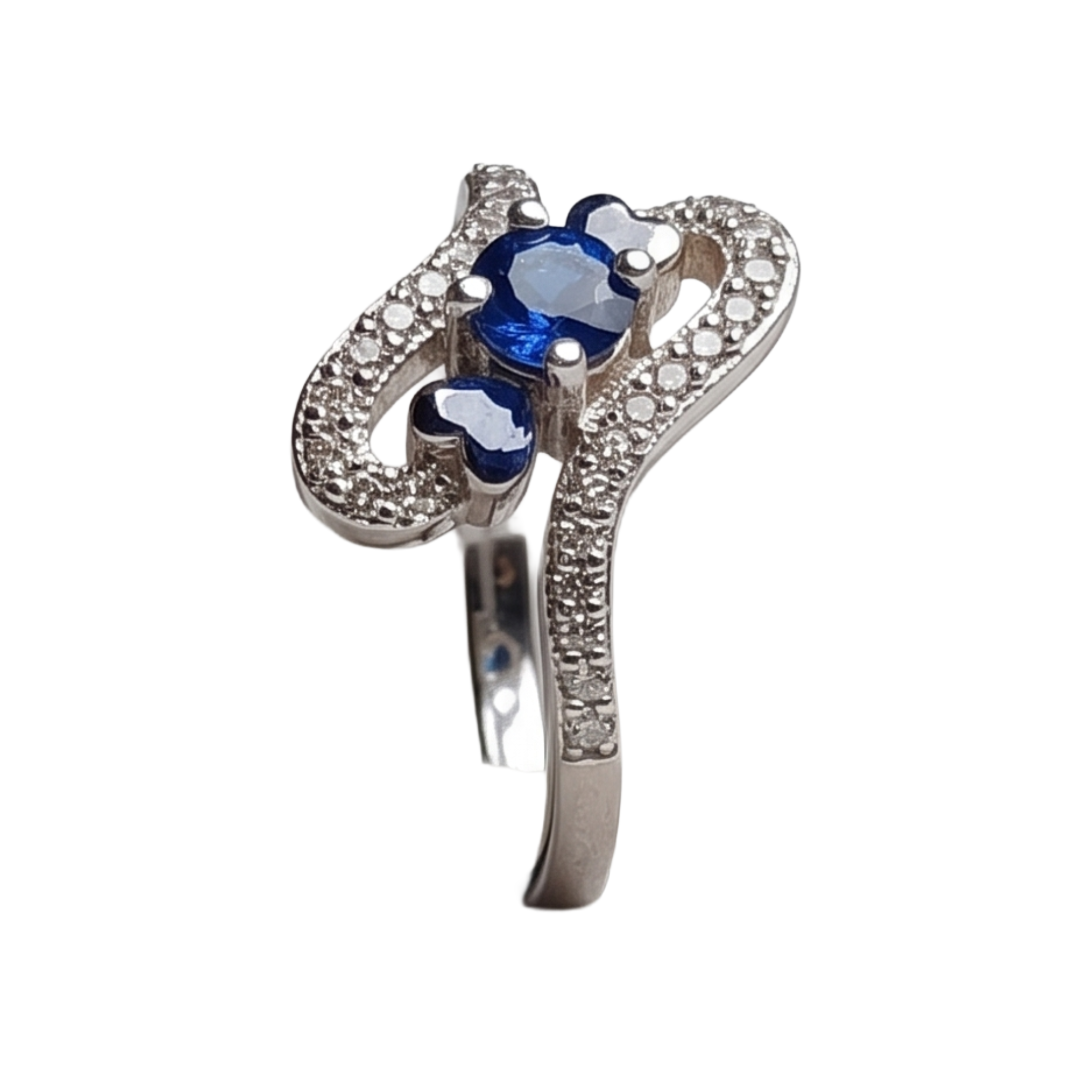 Sapphire Bloom 925 Sterling Silver Statement Ring Ssarong | R-002