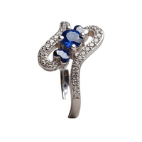 Sapphire Bloom 925 Sterling Silver Statement Ring Ssarong | R-002