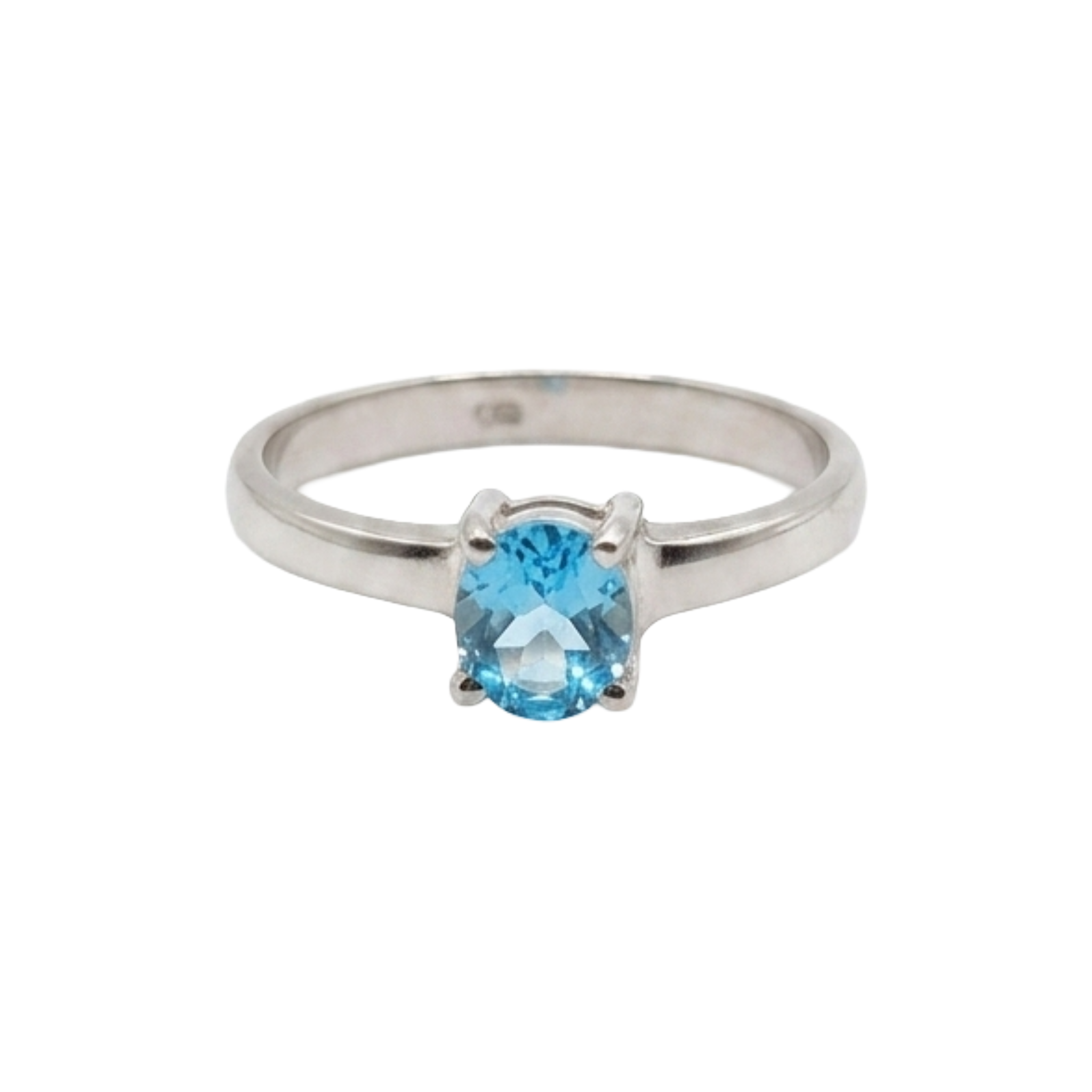 Ocean Blue Solitaire 925 Sterling Silver Ring | Ssarong | R-005