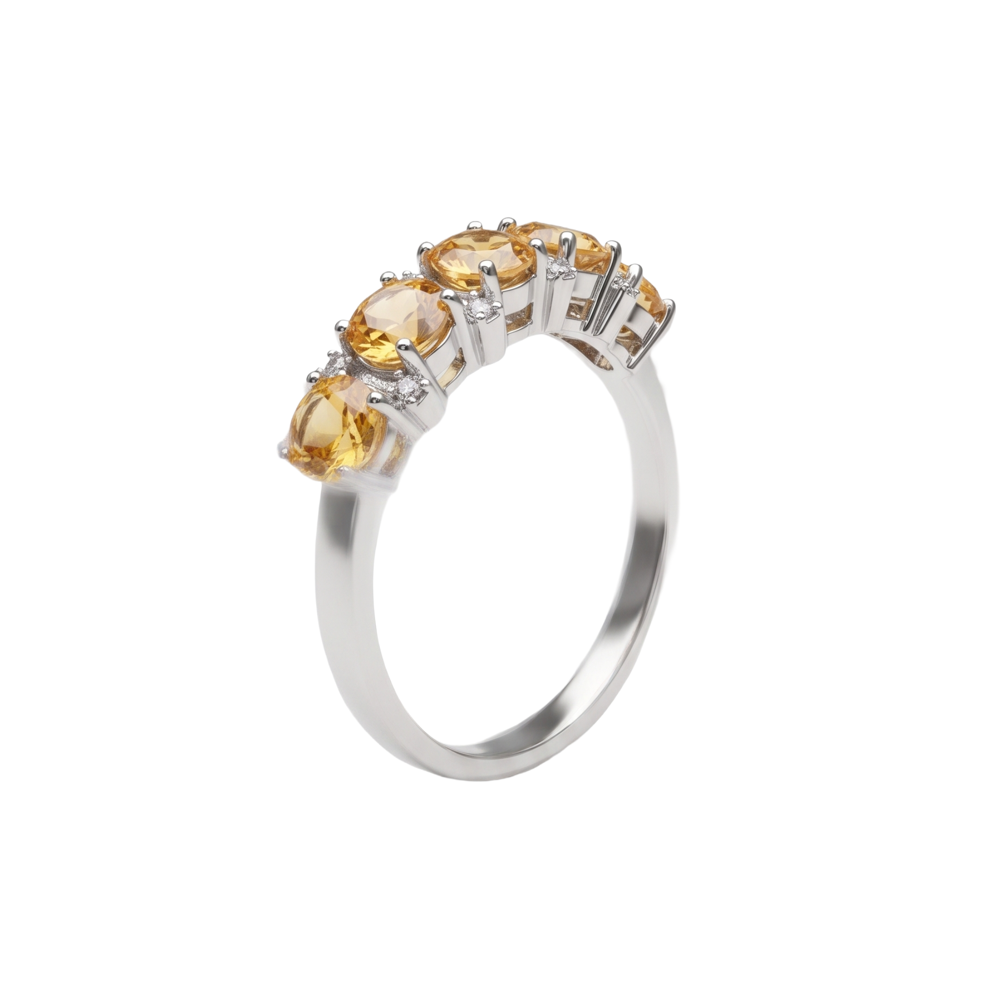 Golden Citrine Glow 925 Sterling Silver Statement Ring | Ssarong | R-011