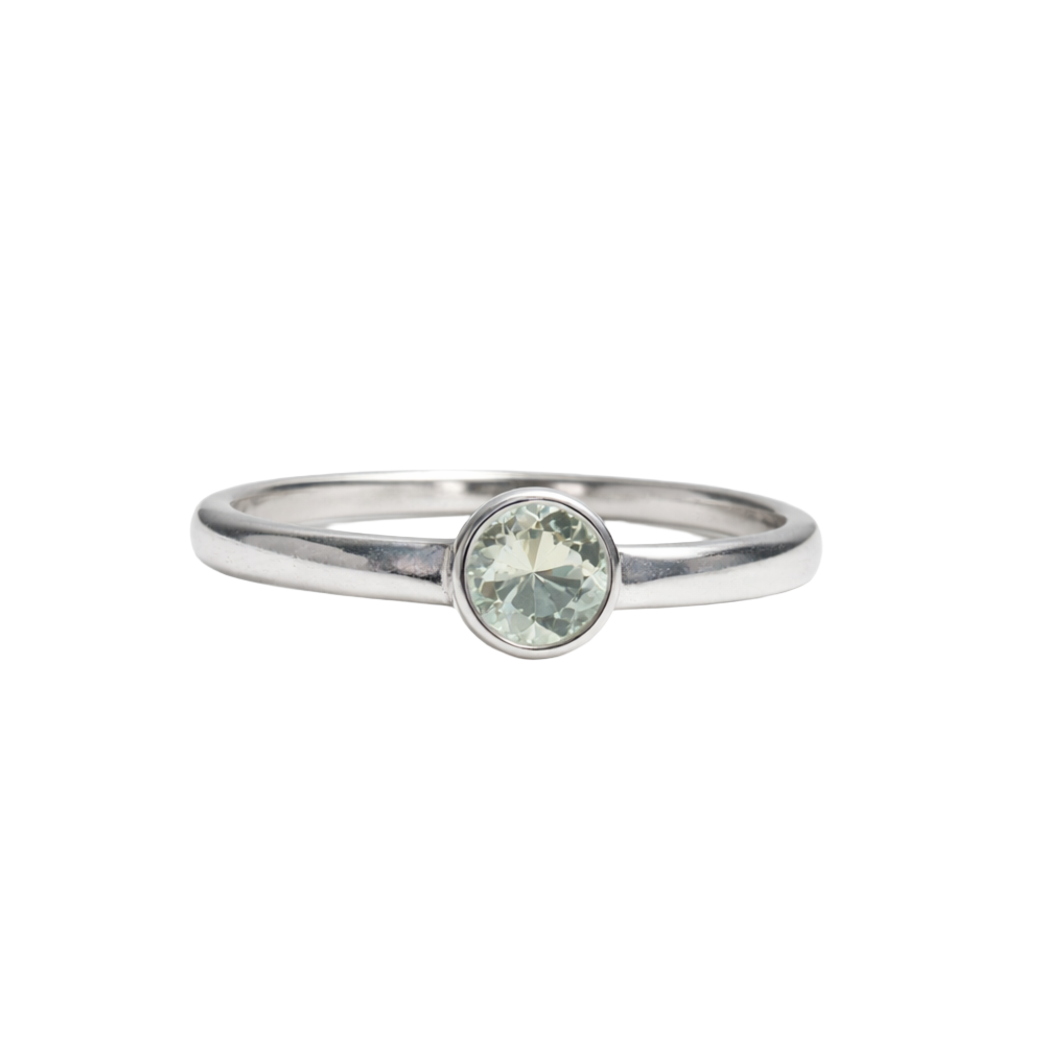 Mint Aura 925 Sterling Silver Minimalist Green Quartz Ring | Ssarong | R-014