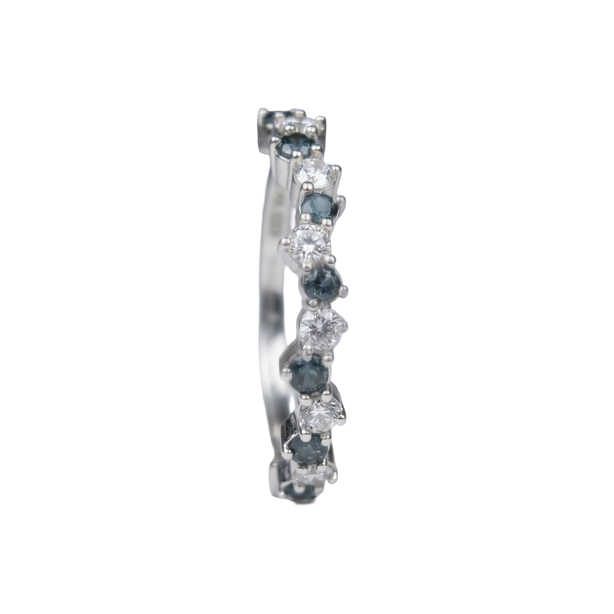 Ocean Wave 925 Sterling Silver Teal Eternity Band | Ssarong | R-015