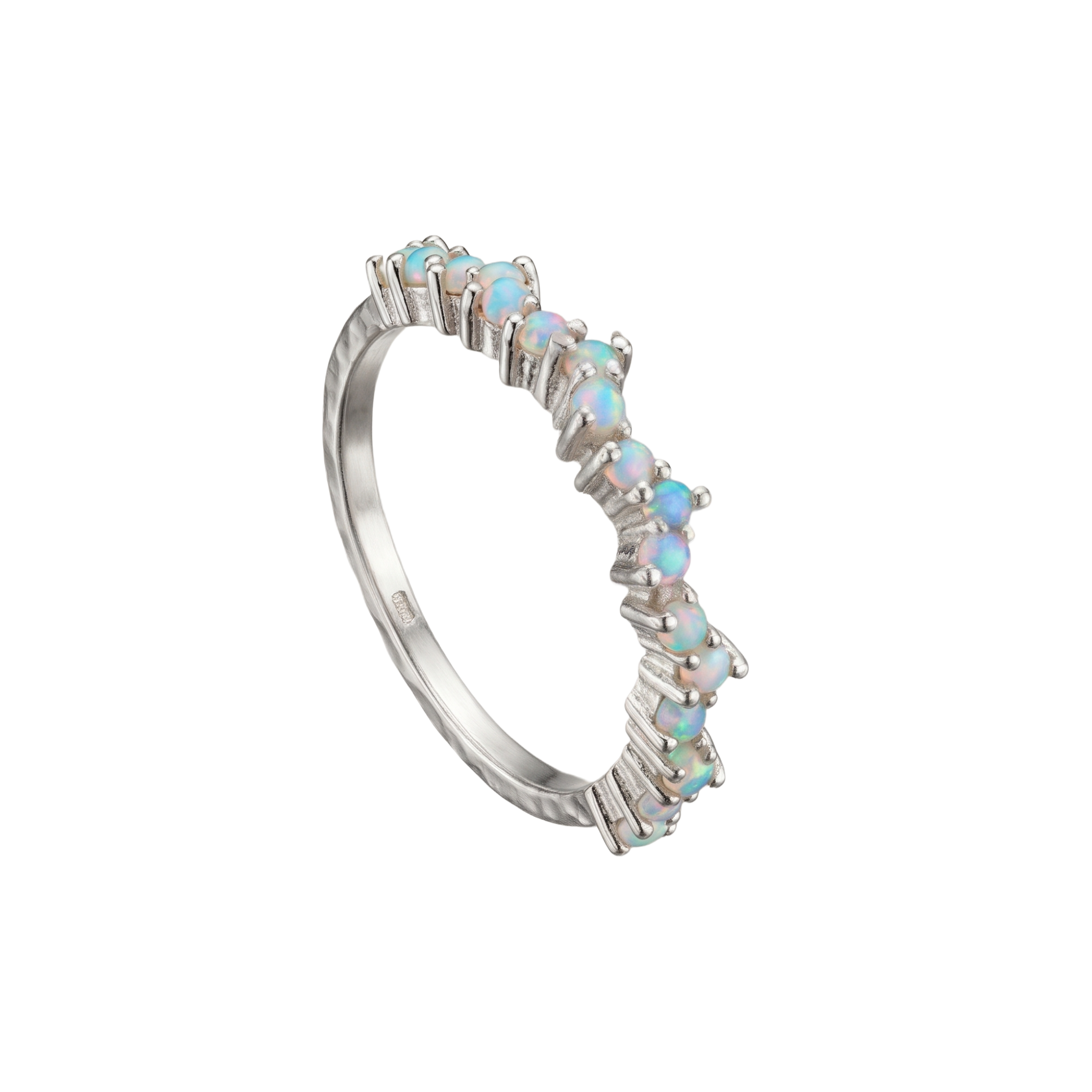 Celestial Opal Wave 925 Sterling Silver Eternity Band | Ssarong | R-018