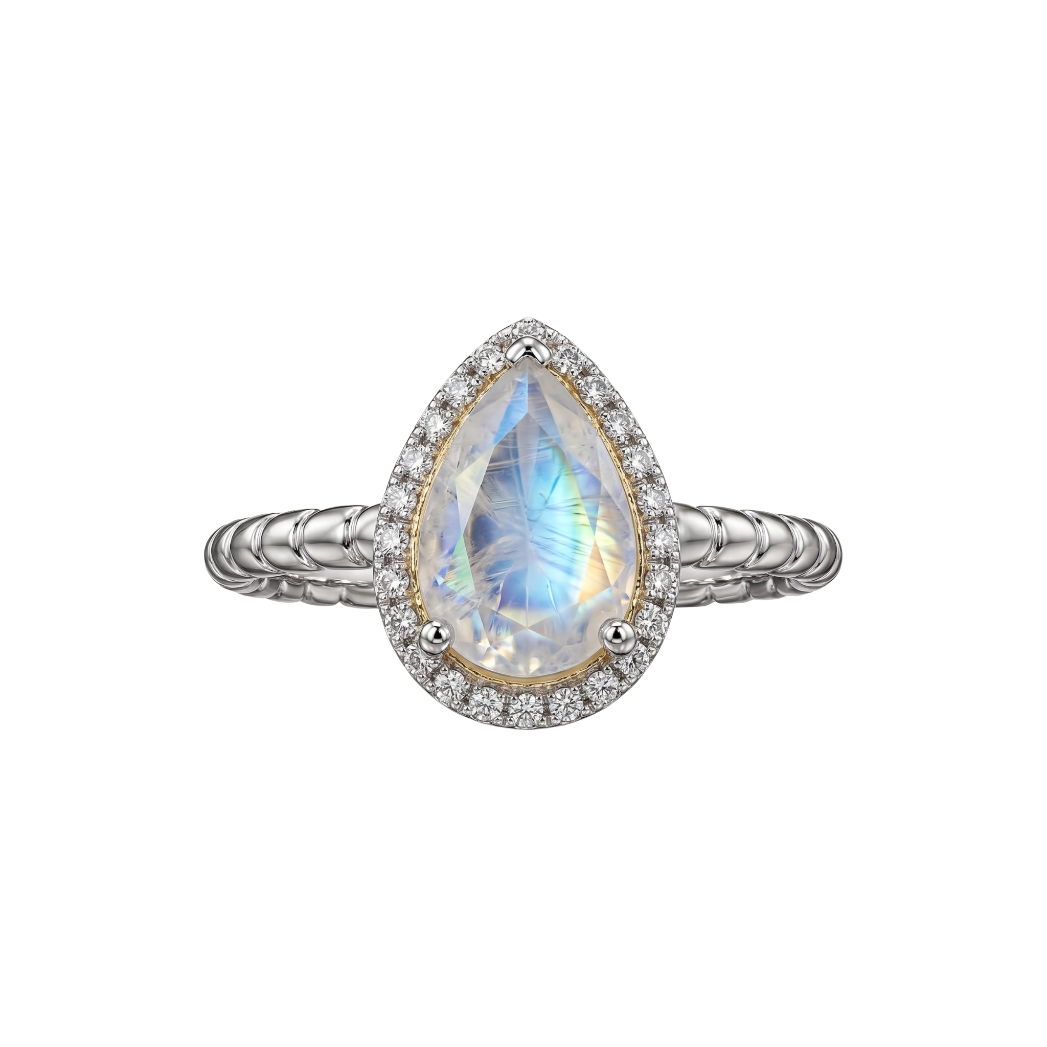 Celestial Moon Halo 925 Sterling Silver Moonstone Ring | Ssarong | R-022