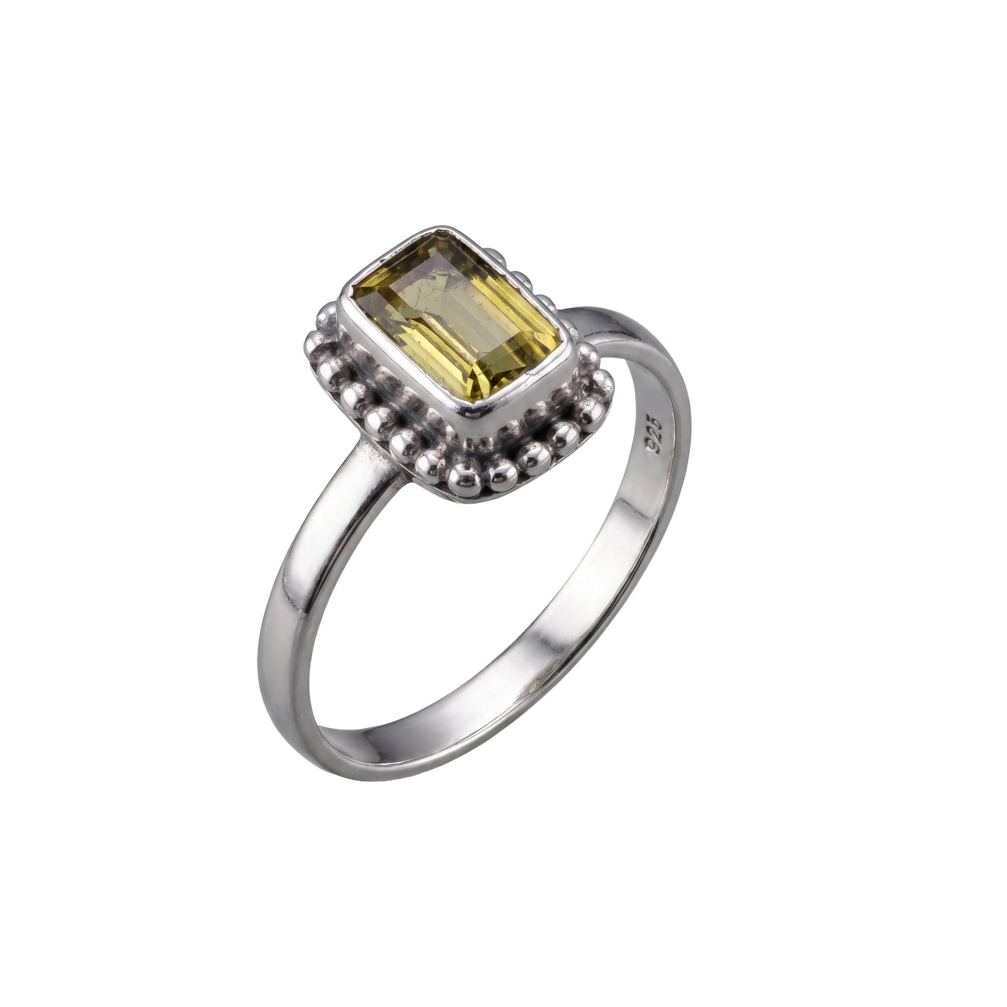 Golden Heritage 925 Sterling Silver Citrine Solitaire Ring | Ssarong | R-024