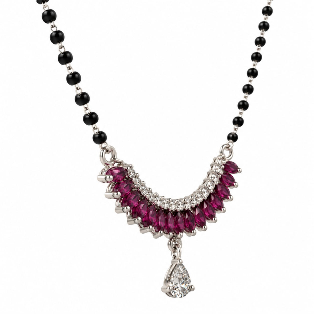 Ruby Arc 925 Silver Traditional Mangalsutra | Ssarong | TM-003