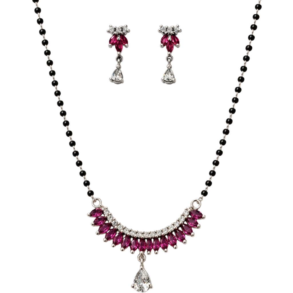 Ruby Arc 925 Sterling Silver Mangalsutra Set | SSARONG MS-002