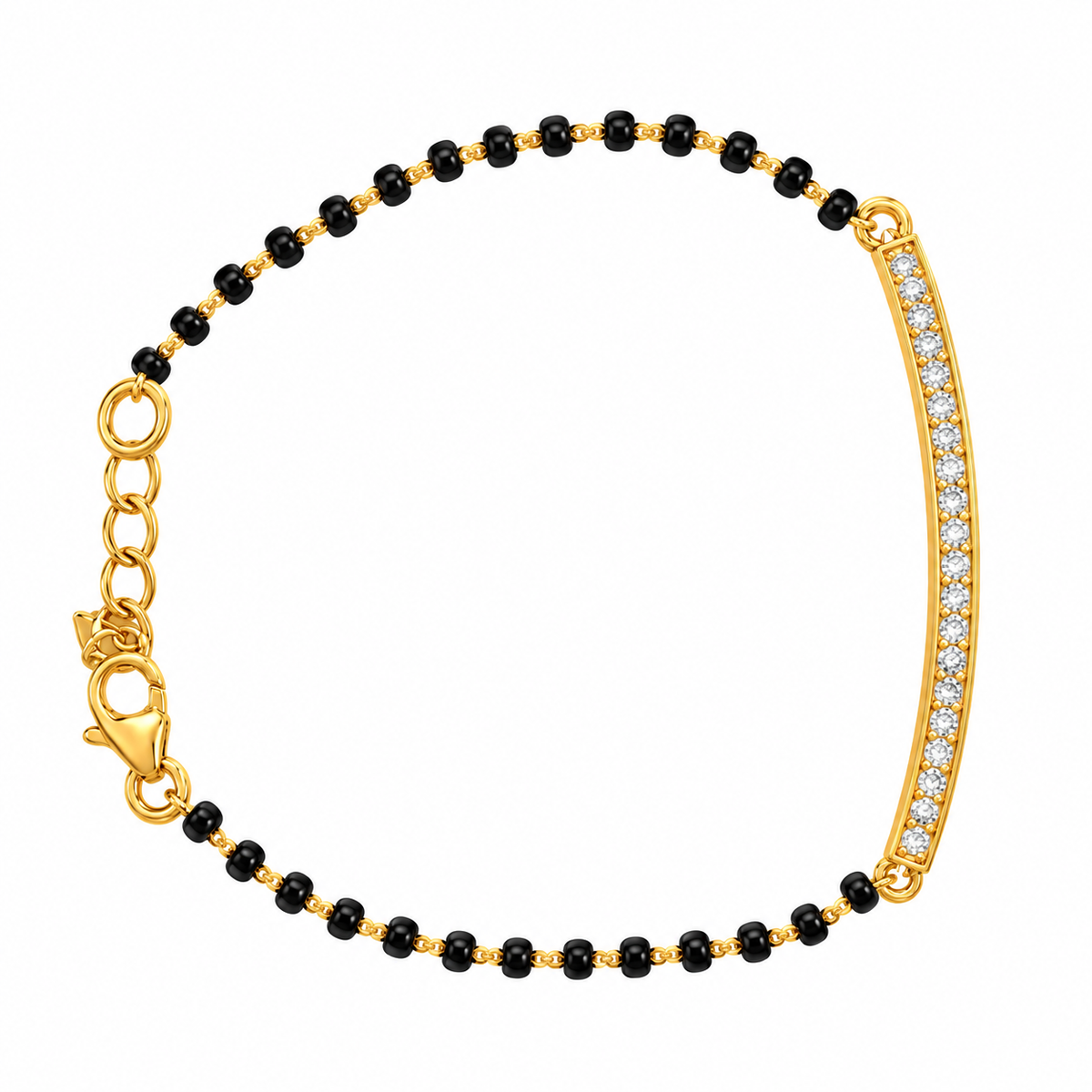 Linear Bar 925 Sterling Silver Mangalsutra Bracelet | SSARONG BWM-007