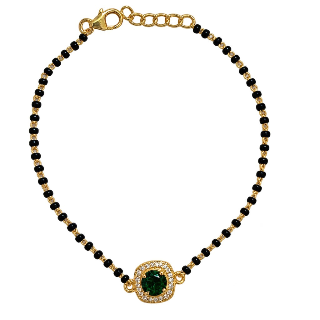 Eternal Emerald 925 Sterling Silver Mangalsutra Bracelet | SSARONG BWM-004