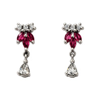 Ruby Bloom Drop 925 Sterling Silver Earrings | SSARONG ER-005